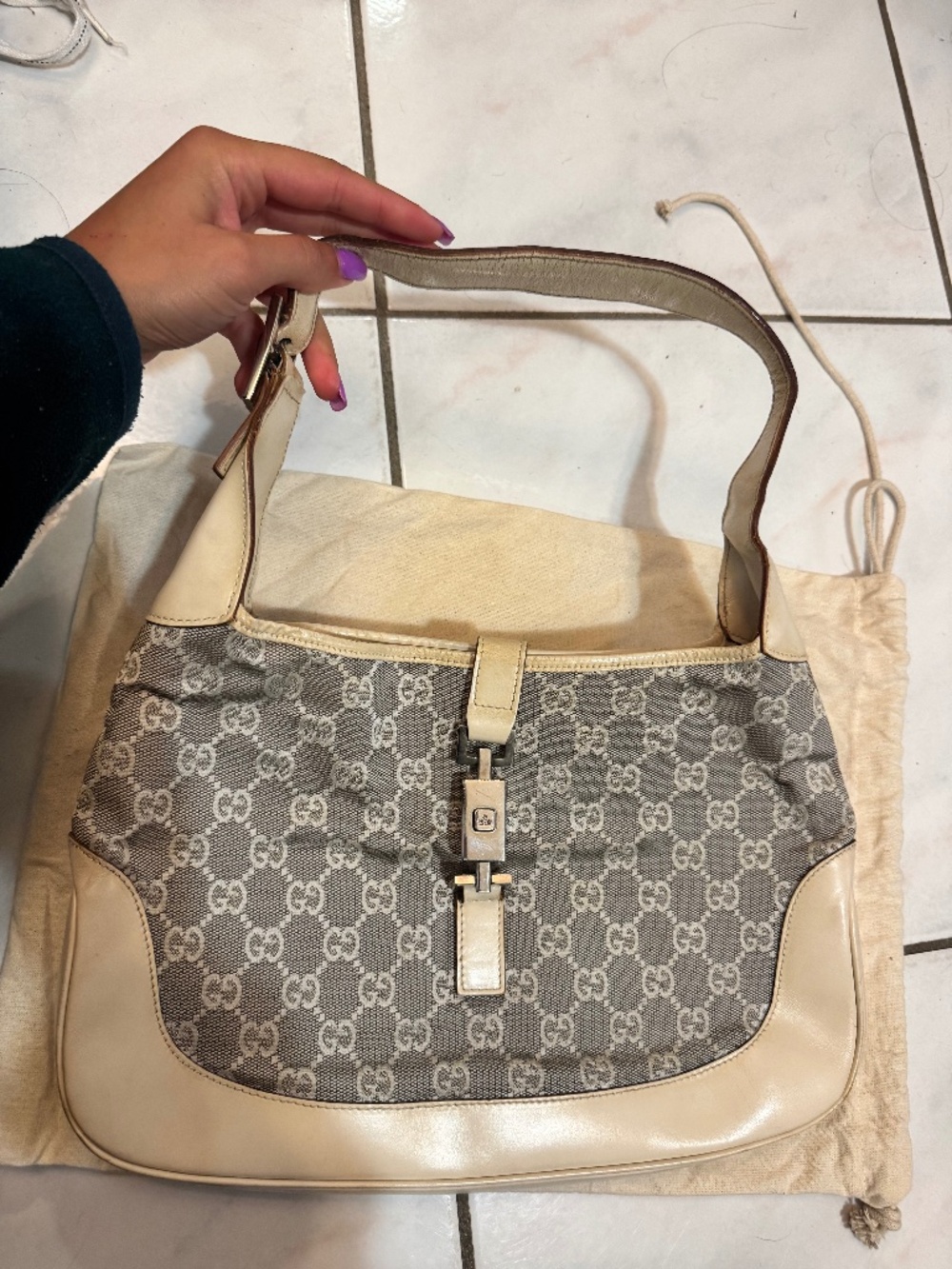Vintage beige Gucci Jackie
